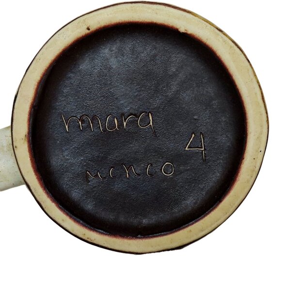 Handcrafted Mara Mexico Ceramic Coffee Tea Mug with Sun Face Design 4"tall EUC - Picture 4 of 11